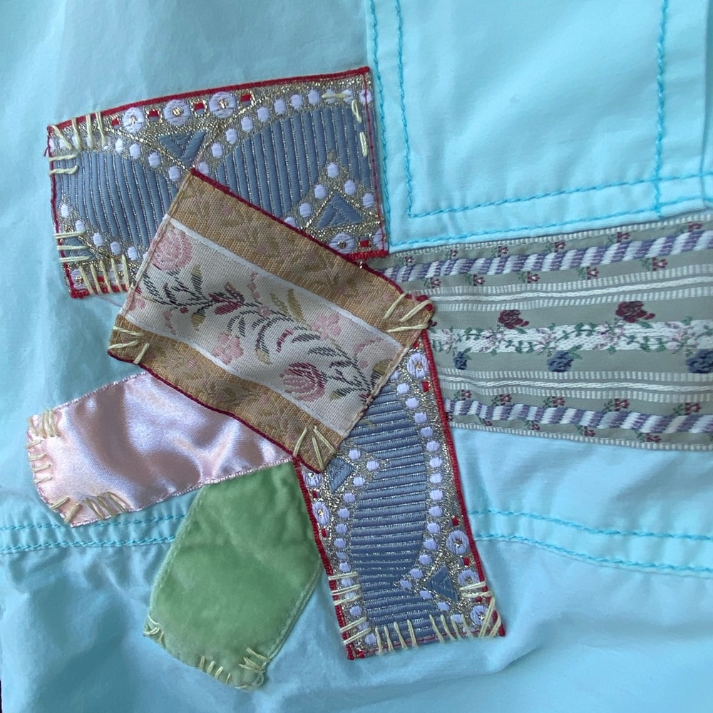 NWOT Miss Me Mint Patched Crop Pants - Picture 8 of 16